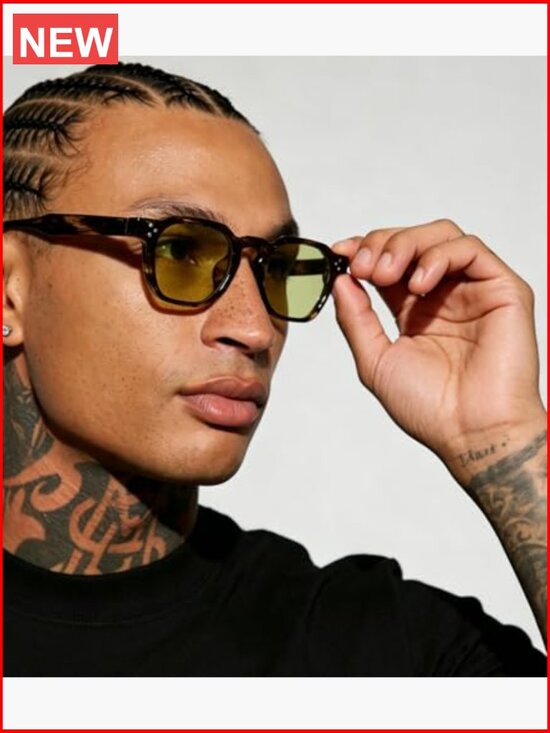 Retro Square Thick Frames Sunglasses UV400 Protection Unisex